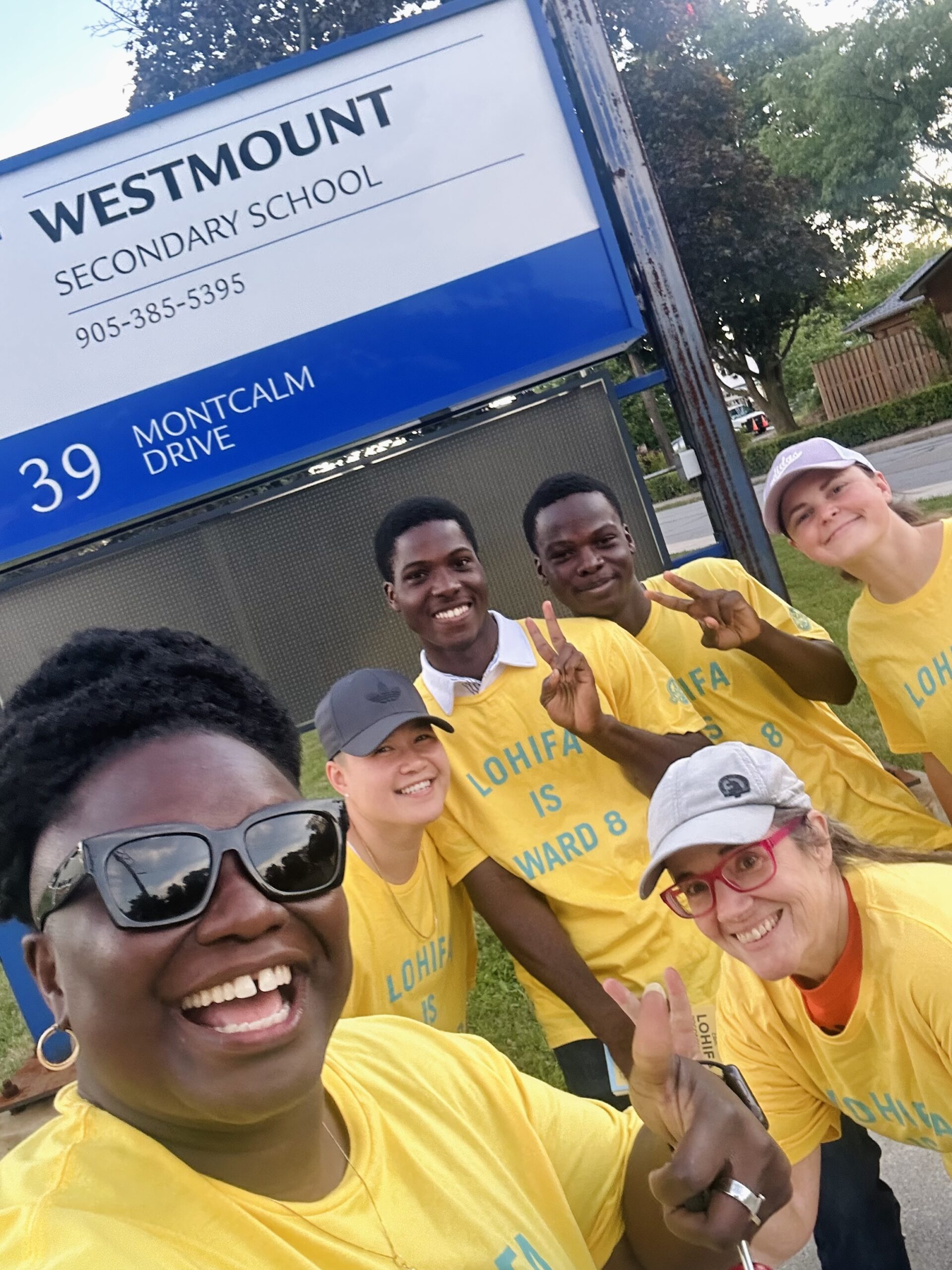 Lohifa with Volunteers at Westmount Secondary School