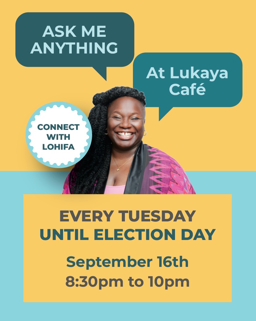 Branded graphic for ask me anything at Lukaya Cafe